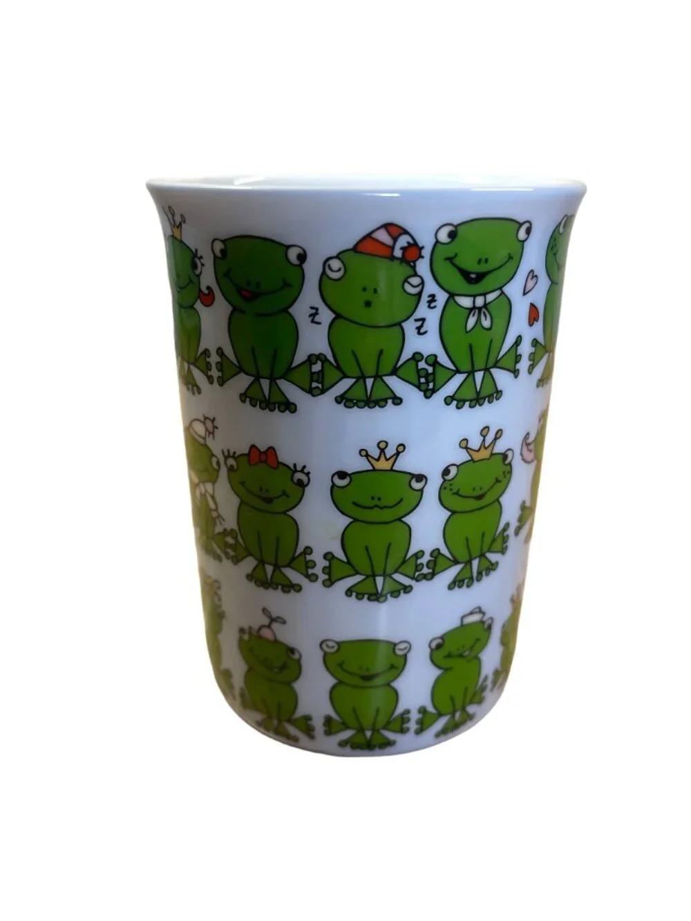 Pier 1 Imports Whimsical Smiling Frogs Tea Coffee Mug Cup Porcelain 10 oz
